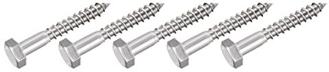 METALLIXITY Hex Tirefond Vis (M10x70mm)5pcs, 304 Inox Acier Autotaraudeurs Bois Boulons - pour Ménage Applications
