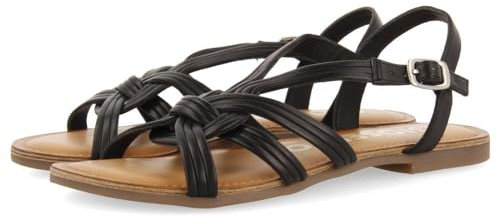 GIOSEPPO Femme Golaj Sandale Plate, Noir, 37 EU