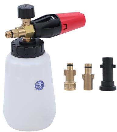 Aim Tools Snow Foam Lance Foam Cannon New Generation Adjustable Spray Nozzle 1L Compatible with Karcher K Series/Bosch/Nilfisk Gerni Pressure Washer Gun for Car Washing Cleaning