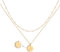 Jenosy Kette Layered Damen Waage Sternzeichen Kette Gold Personalisierte Halskette mit Anhänger Zarte Mehrreihig Halskette Hypoallergene 18K Vergoldete Kette Modeschmuck für Frauen und Mädchen