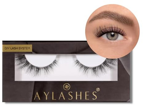 AYLASHES - DIY Wimpernextensions Single Box NO. 3 | 1 Paar Wimpern | bis zu 7 Tage Halt | Wimpern DIY Set für zu Hause | künstliche Wimpern | Klebewimpern | lash extension set