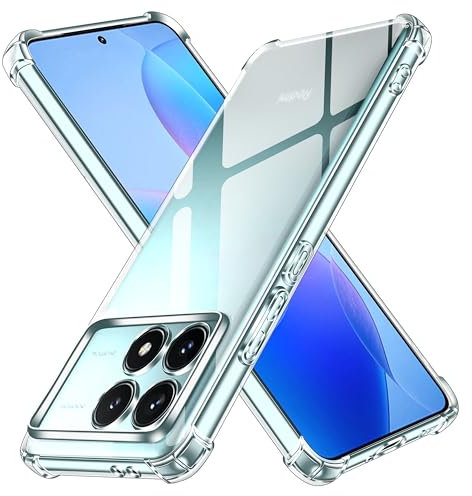 ivoler Coque pour Xiaomi Poco F6 Pro 5G, Ultra Transparent Étui de Protection en Silicone Antichoc avec Coins Renforcés, Clair Mince Souple TPU Bumper Housse