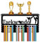 CREATCABIN Taekwondo-Medaillenhalter,Trophäenregal,Medaillenaufhänger,Display Mit Regalständer,Sport,4 Reihe,Wandhalterung,Für Gymnastik,Fußball,Laufen,Schwimmen,Auszeichnungenständer,140x20x10cm