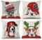 ASDCXZ Kinder Kissenbezug 50x50 cm 4er Set, Niedlich Tier Rot Hut Hirschgeweih Hund Sofa Dekokissen Kissenbezüge Kissenhülle Waschbar Polyester Flachs Textil Outdoor Kopfkissenbezug Kissen Bezug