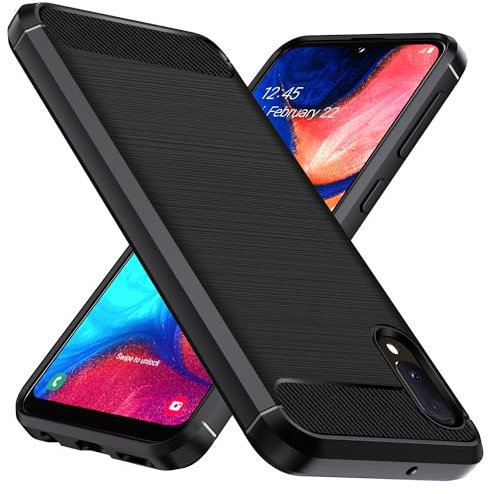 ivoler Silikon Hülle für Samsung Galaxy A20e / A20 e, [Militärischer Schutz] Stoßfest Handyhülle, Dünne Weiche Flexible TPU Kratzfest Schutzhülle Anti-Fingerabdruck Case Cover, Schwarz