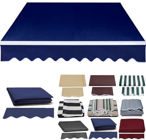 Tenda da sole retrattile in tessuto di ricambio (senza telaio), impermeabile, per esterni, per patio, tenda parasole (dimensioni: 2 x 1,5 m, colore: blu)