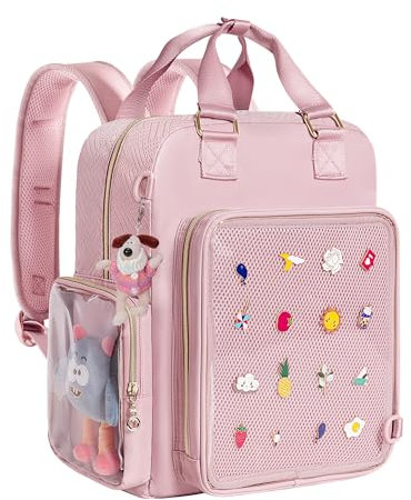 Prokva Ita Rucksack Pin Display Tasche mit Einsätzen für Pins, Niedliche Ita Tasche für Anime Cosplay und Konzert, Rosa (Patent Design)
