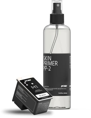 Nachfülltinte Schwarz Prinker M, hautsichere schwarze Kosmetiktinte & Skin Primer, wasserfest und mit Seife abwaschbar, hautsicher, Festivals, Partys, Sportveranstaltungen, kompatibel mit Prinker M.