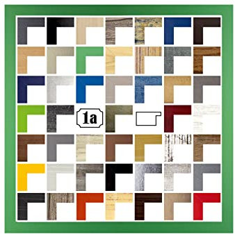 Colorello Bilderrahmen Posterrahmen Puzzlerahmen 50x50 cm Grün Froschgrün 50x50 cm mit weisser Rückwand und Antireflex Acrylglas