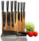 Messerhai Messerblock-Set Sakura, 8-teiliges Küchenmesser-Set mit Messerblock – Chefmesser, Santoku, Ausbeinmesser, Brotmesser, Schälmesser, Nakiri, Yanagiba, hygienische Aufbewahrung, in Geschenkbox