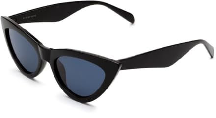 Vestopazzo Sonnenbrille im Vintage-Stil, Cateyes, schwarz, mit Gläsern, Unisex, S005, Schwarz