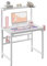 TREETALK Gaming Desk,80CM Industrial Writing Desk with Height Adjustable Monitor Stand to 5 Position(84.5-120cm), PC Laptop Workstation with Cupholder and Headphone Hook for Home Office (White)