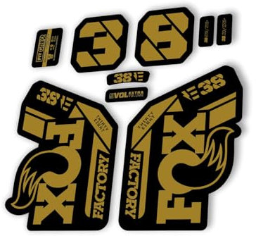 Autocollant de rechange pour fourche Fox 38 2021 E Bike Series Gold (brillant)