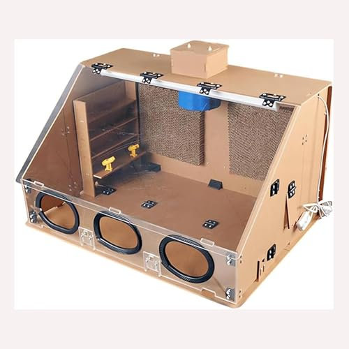 Portable Airbrush Spray Booth, Translucent Sealed Single Fan + Paint Baking Device/LED Lights, Color Temperature 6400K Positive Light/3 Speed Adjustment