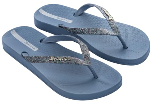 Ipanema Anat Lolita Fem - Flip Flop mit Glitzer - Damen Zehentrenner, BLUE/GLITTER, 37
