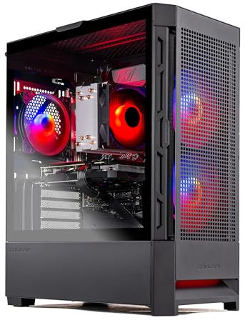 Skytech Blaze4 Mini Gaming Computer PC, Ryzen 5 5500 3.6GHz (4.2GHz Turbo Boost), AMD RX 6600 8GB GDDR6, 1TB SSD, 16GB DDR4 RAM 3200, 650W Gold PSU, Wi-Fi, Win 11 Home