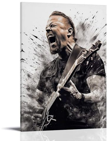 HKLOPUY Metallica James Hetfield Kunstposter, dekoratives Gemälde, Leinwand, Wandposter und Kunstdruck, moderne Familienschlafzimmer-Dekoration, Poster, 30 x 45 cm