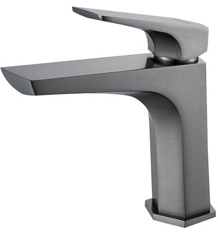 BELZ Wasserhahn Bad, Einhandmischer Waschtischarmatur, Armatur Badezimmer, Mischbatterie Waschbecken mit Auslauf Höhe 114 MM, Wassersparend, Messing Chrom