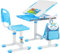 Clevich Kinderschreibtisch Höhenverstellbar, Kinder Schreibtisch und Stuhl Set mit Haken, Multifunktional Schülerschreibtisch Neigbare Tischplatte von 0-40°Schreibtisch Kinder für Zeichnen (Blau)