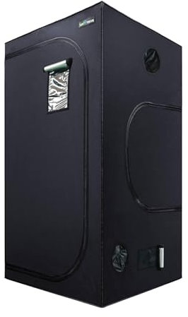 SunStream Tente de Culture Hydroponique 35x35x78 (90 x 90 x 200 cm) en Tissu Oxford 600D avec Fenêtre d'Observation pour la Croissance des Plantes Intérieures