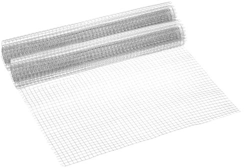 PATIKIL Hardware Cloth 15.8x3.3ft, 2 Roll 2/7(8mm) 20 Gauge Welded 304 Stainless Steel Wire Mesh Roll Wire Screen Fence for Garden Animals Chicken Fence Rabbit Fencing