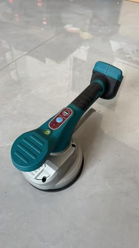 Cordless Tile Tiler Compatible with Makita 18V Battery, Tile Vibration Tool with 6 Gears, 13cm Suction Cup and 50kg Adsorption, Tile Tiling Tool for Laying 0.3-1.2m Tiles (No Battery)