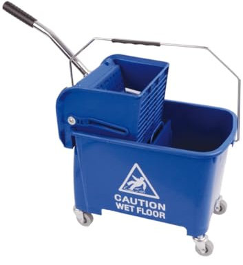 CVS2020.COM Commercial Mop Bucket with wringer 20 Liter | kentucky Mop Bucket with Ergonomic Design, Efficient Cleaning System, Easy Filling & Emptying, Cleaning Trolley on Wheels (Blue)