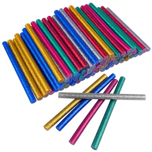 Dorglix 80 Pezzi Colla A Caldo 7mm, Stick Colla a Caldo Colorata 7 mm, Ricariche Colla a Caldo Stick Di Mini, Bastoncini per Colla a Caldo, Adesive a Caldo, per Pistola Colla a Caldo