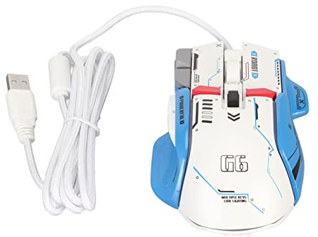 Mice Game, Rebound RABOND Micro 12800DPI 10 Drive Macro Macro Game Game avec Câble Programmable pour Le Bureau (White)