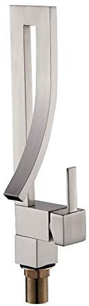 Kitchen Tap Brushed Chrome Paint Faucet Washbasin Creative Concept Stylish Hot Cold Single Hole Mixer Tap Sink Bathtub Tub Wash Mixing Valve for Home Commercial Hotel Bathroom Kitchen Toilet Vessel