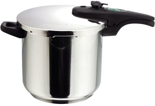 Magefesa Athenas - Olla Express Rápida de 6L, Acero Inoxidable 18/10, Apta para Inducción, Fondo Termo-Difusor, Cocina Sana, Ahorro de Energía