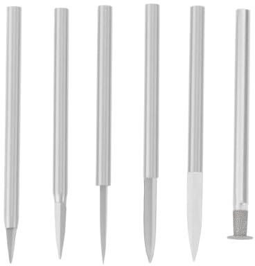 Briny River 6pcs Brocas para Tallado de Madera con Vástago de 3 Mm Compatible con D-remel Herramientas Rotativas Accesorios para Brocas de Grabado