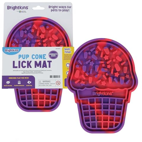 Brightkins Tie Dye Pup Cone Lick Mat - Mental Stimulation for Dogs, Sniff Mat for Dogs and Cats, Enrichment Dog Food Mat, Puppy Training Tools, Cat Feeder Toy, Dog Toys Boredom, Slow Pet Feeder