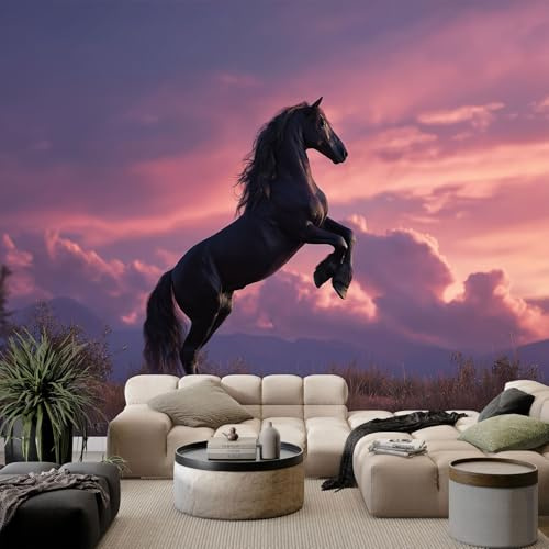 WHUOEUCO Papier Peint Panoramique Cheval 300x210 cm Murale Intissé Moderne, Papier Peint Personnalisé 3D, Décoration Murale pour Salon Chambre Salle à Manger