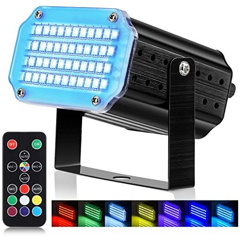 Stroboskop Disco Licht, 48 LED Discolicht Partylicht mit Fernbedienung, Sound Aktiviert Und Flash Speed Control RGB, Disco Licht stroboskop Blitzer für Home Room Dance Party DJ Bar Show Club Pub