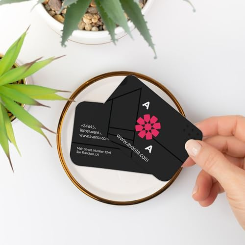 Wanapix | Individuelle Visitenkarten | Kontaktkarten | Visitenkarten | Strapazierfähige Plastikkarten | Designerkarten mit Foto, Logo und Text | 100% personalisierbar | Beidseitig bedruckt