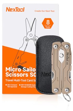 NexTool Micro Sailor S0, 8-in-1 Mini Keychain Multitool (Khaki) | Stainless Steel, Ultra-Light Pocket Tool for Travel, Office, Camping, and EDC, Gifts for Men on Christmas