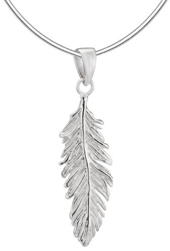 Vinani Anhänger Adler Feder Arizona mit Schlangenkette 50 cm Sterling Silber 925 Kette Italien AFE-S50