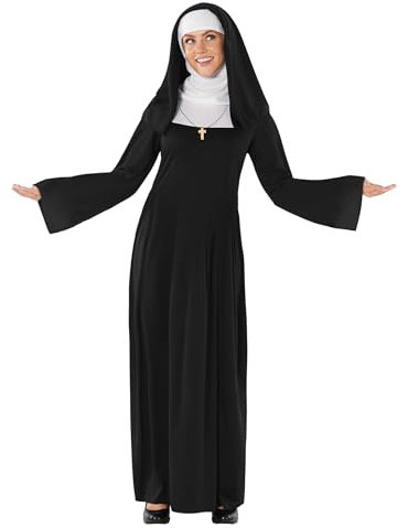 Fun Shack Nonnenkostüm für Damen, Perfekt für Fasching, Karneval und Halloween, Klassisches Nonnen Design, XL