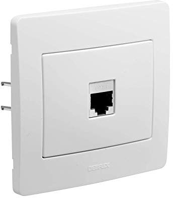 DEBFLEX , conector RJ-45, conector Ethernet, bloque de conectores, conector RJ12-45 cat 6, toma de pared Ethernet, toma de pared, conector RJ45 de la serie 2, FTP blanco