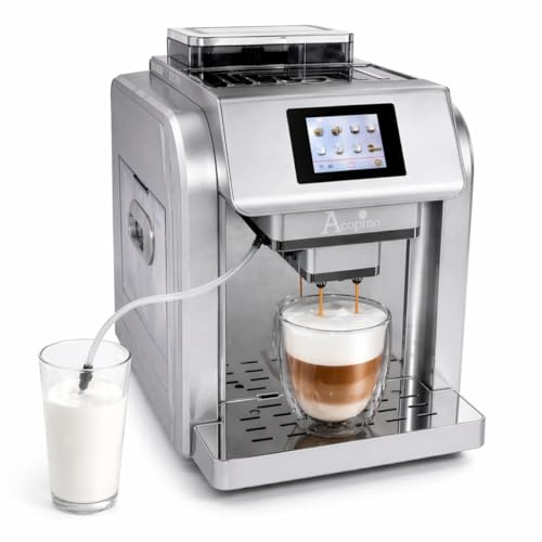 Acopino Monza Kaffeevollautomat mit Milchsystem – One-Touch Cappuccino & Espresso, Touchdisplay, individuell einstellbar, automatische Reinigung, kompakt & ideal für Zuhause und Büro