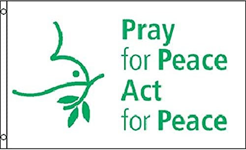 AZ FLAG Bandiera PREGATE per LA Pace con Colomba 150x90cm - Bandiera Pray for Peace Dove 90 x 150 cm