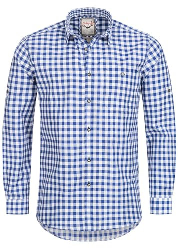 Stockerpoint Herren,Damen, Langarm, Trachtenhemd OC-Franzl, Blau, XL