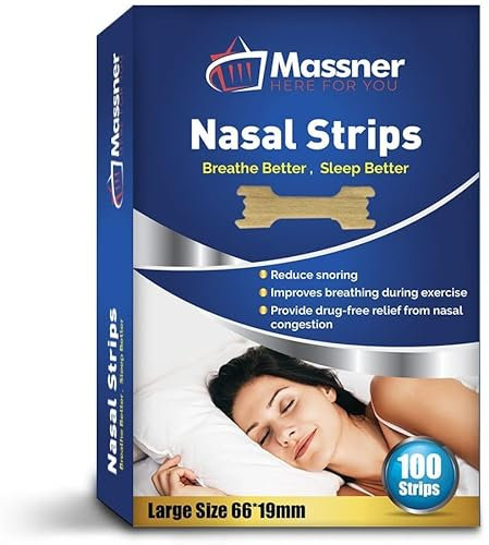 Massner Nasenpflaster Breit, 100er Pack, Schnarch-Stop zur schnellen Linderung bei Schnarchproblemen Stoppt das Schnarchen sofort, sorgt für einen ruhigen Schlaf