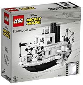 LEGO Ideas - El Botero Willie, Juego de Construcción del Barco Clásico de Vapor Inspirado en el Corto de Animación de Disney, con Minifiguras de Mickey y Minnie Mouse (21317)