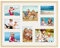 PHOTOLINI Bilderrahmen 40x50 Holz MDF Natur, Foto Bilderrahmen 50x40 mit Passepartout für 8 Bilder, bruchsicheres Acrylglas, Rahmen 40x50 zum Aufhängen mit Zubehör - picture frames für Fotos & Poster
