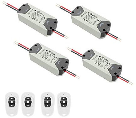 eMylo Smart Wireless RF Contrôleur de moteur Commutateur de relais Module DC 12V Moteur Télécommande Commutateur 5V-24V pour porte roulante/Rideau électrique/Pompe Commande Moteur Avant/Arrière 4 Pack