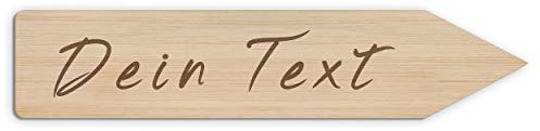 Holzura Großes Holzschild für Hochzeit, Pfeil aus Holz mit Ihrem Text Personalisierbares Wegweiser-Schild mit Gravur