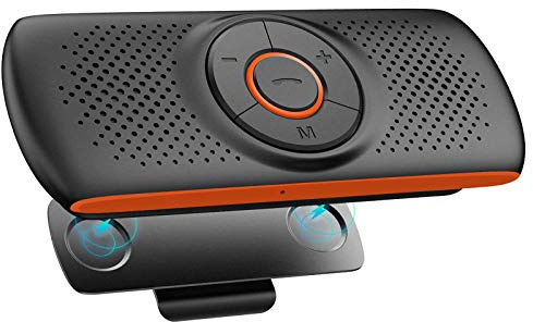 NETVIP Bluetooth Handsfree Speakerphone for Cell Phone, Wireless Car Kit Music Player Adapter with Back-Clip Portable Bluetooth Speaker for Home/Sport/Outdoor, Work with Siri/Google Assistant/TF Card