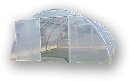 Atout Loisir Serre tunnel PRO-450 larg 4.50 m, Long 8 m, Façade 1 porte simple et 1 façade pleine